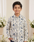 Boys Tropical Print Full-Sleeve Shirt | Off-White
