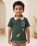 Boys Embroidered Polo T-Shirt – Forest Green