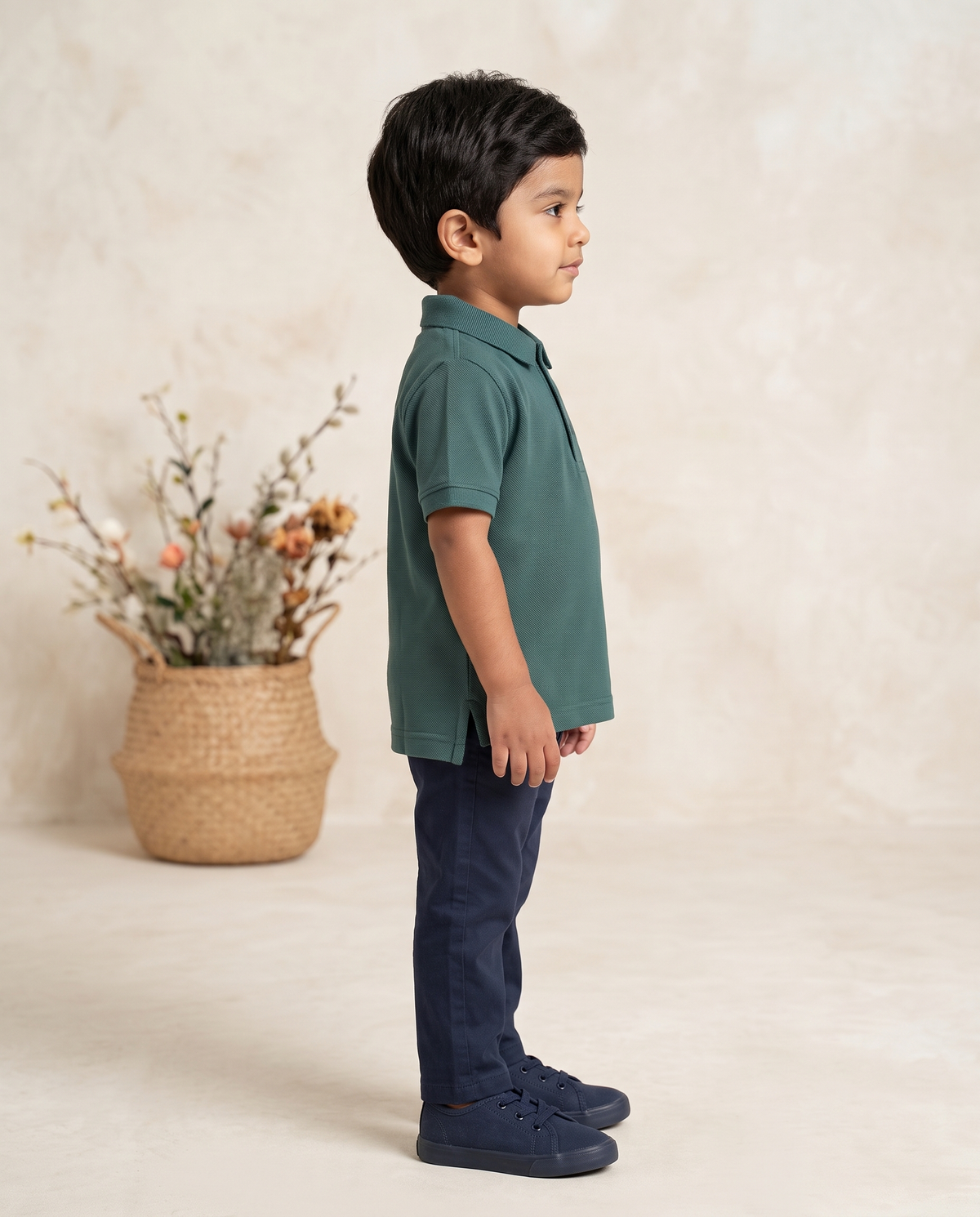 Boys Teal Green Football King Graphic Polo T-Shirt