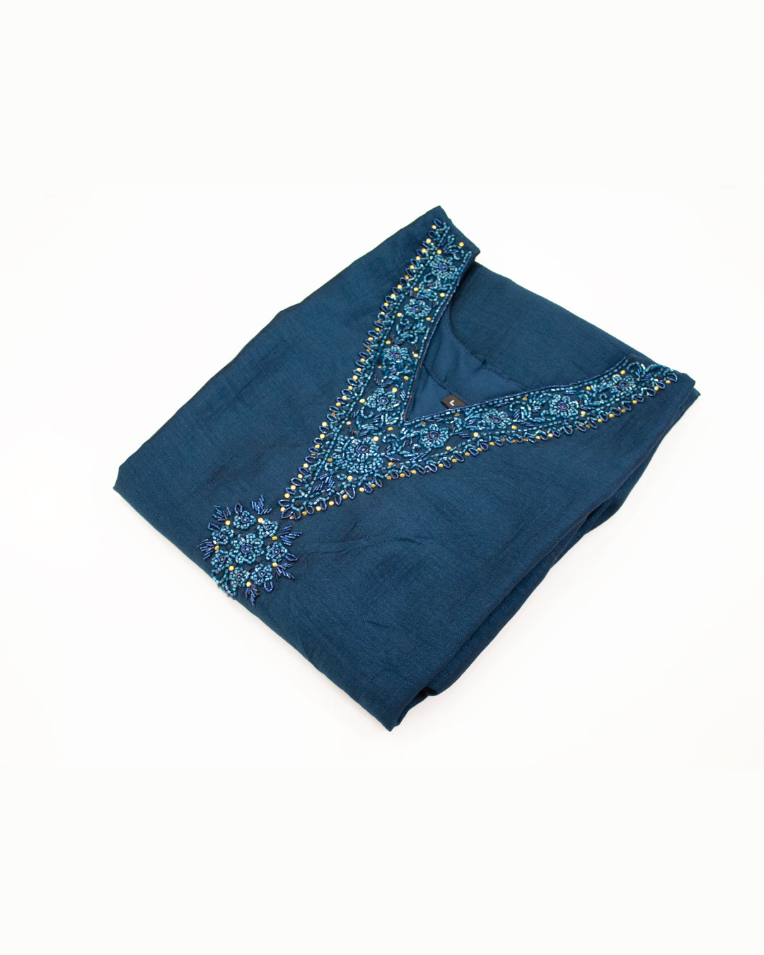 Women's Teal Blue Embroidered Kurta Set with Dupatta