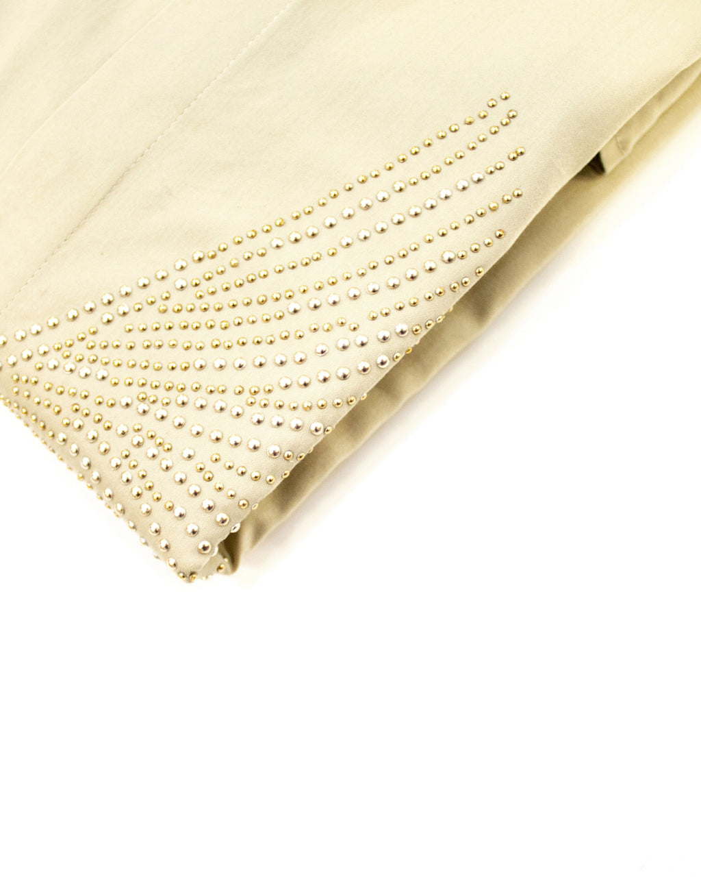 Men's Beige Pearl Studded Full-Sleeve Shirt