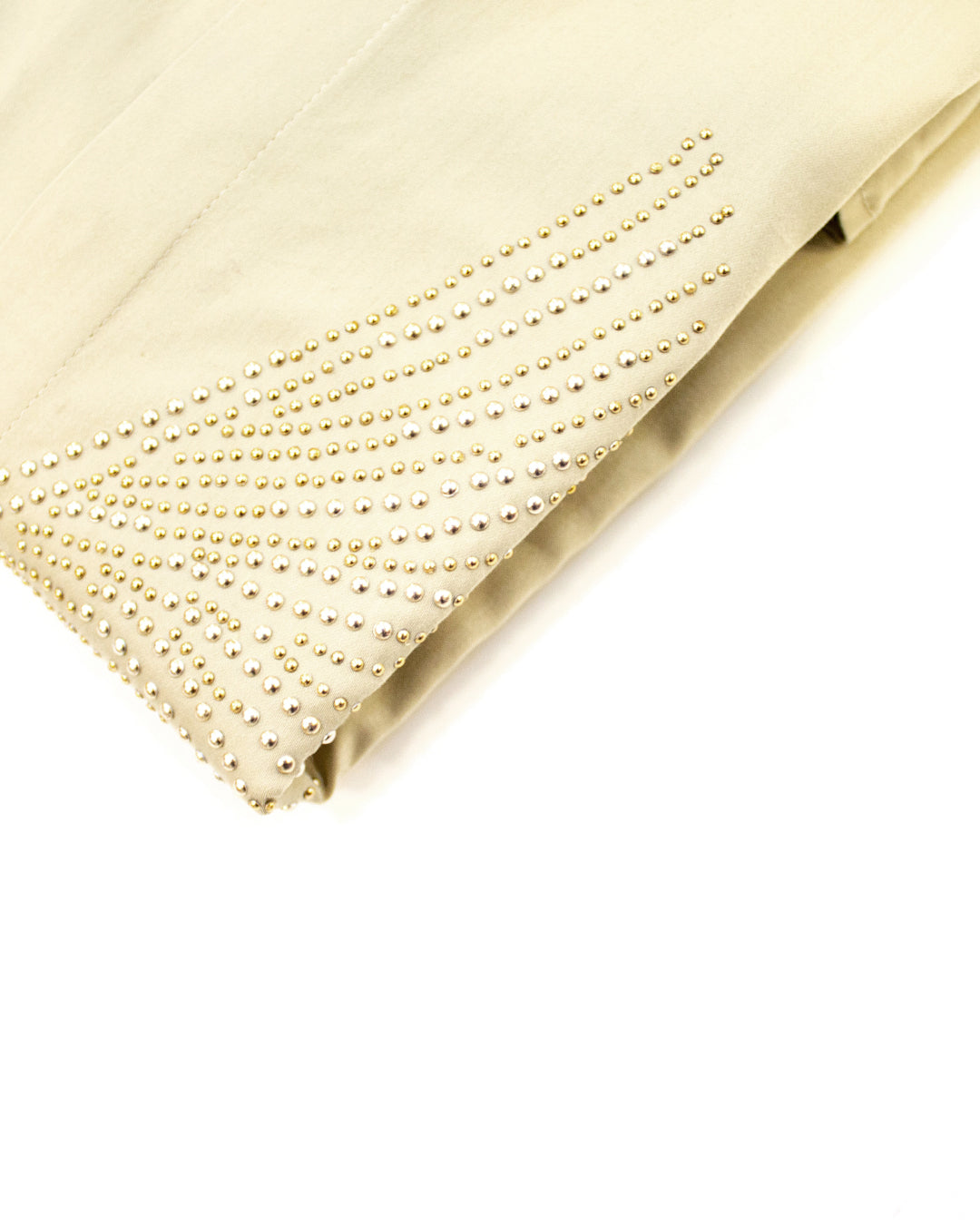 Men's Beige Pearl Studded Full-Sleeve Shirt