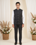 Men's Pinstripe Nehru Jacket (Modi Coat) – Charcoal