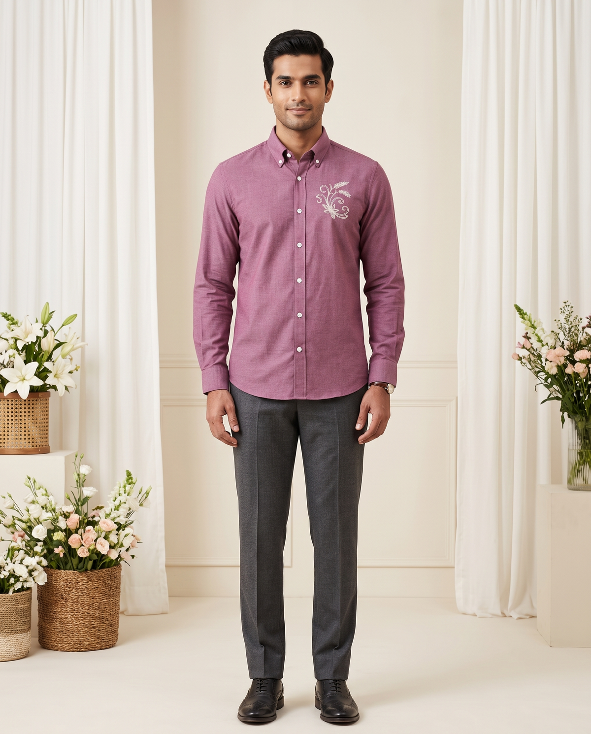 Semi Casual Full Sleeve Linen Blend Shirt