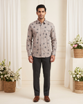 Men's Floral Circle Print Full-Sleeve Shirt