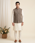 Men's Nehru Jacket (Modi Coat) – Brown Tweed Textured