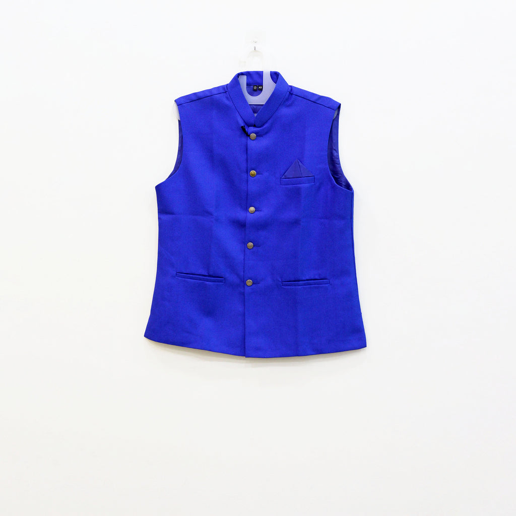 Men's Royal Blue Nehru Jacket (Modi Coat)