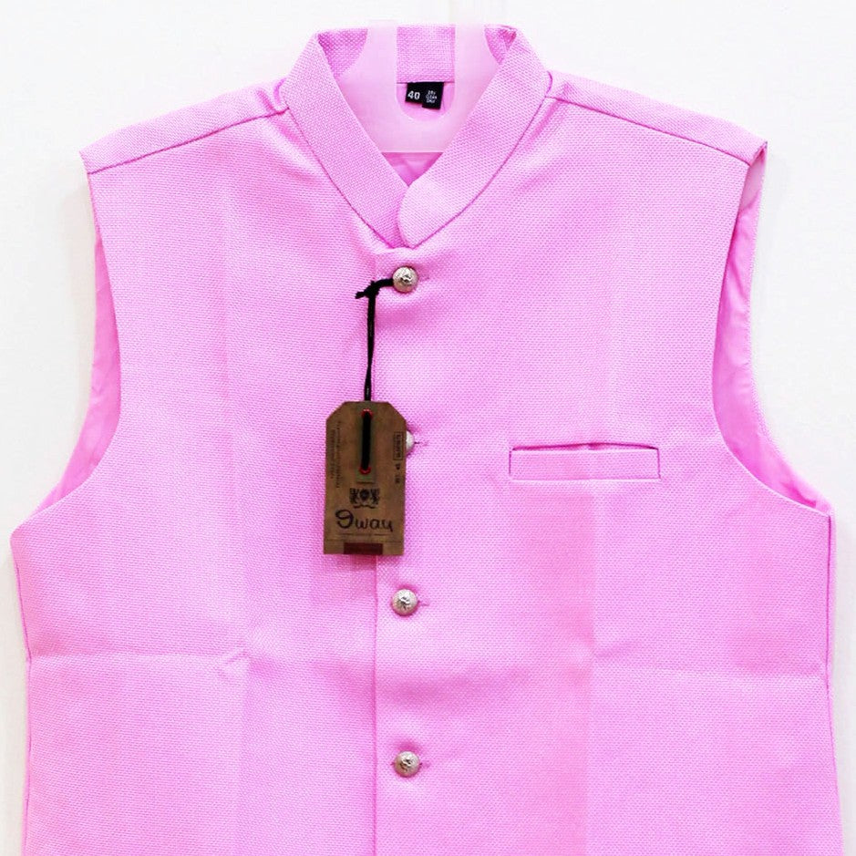 Men's Pink Nehru Jacket | Modi Coat for Men