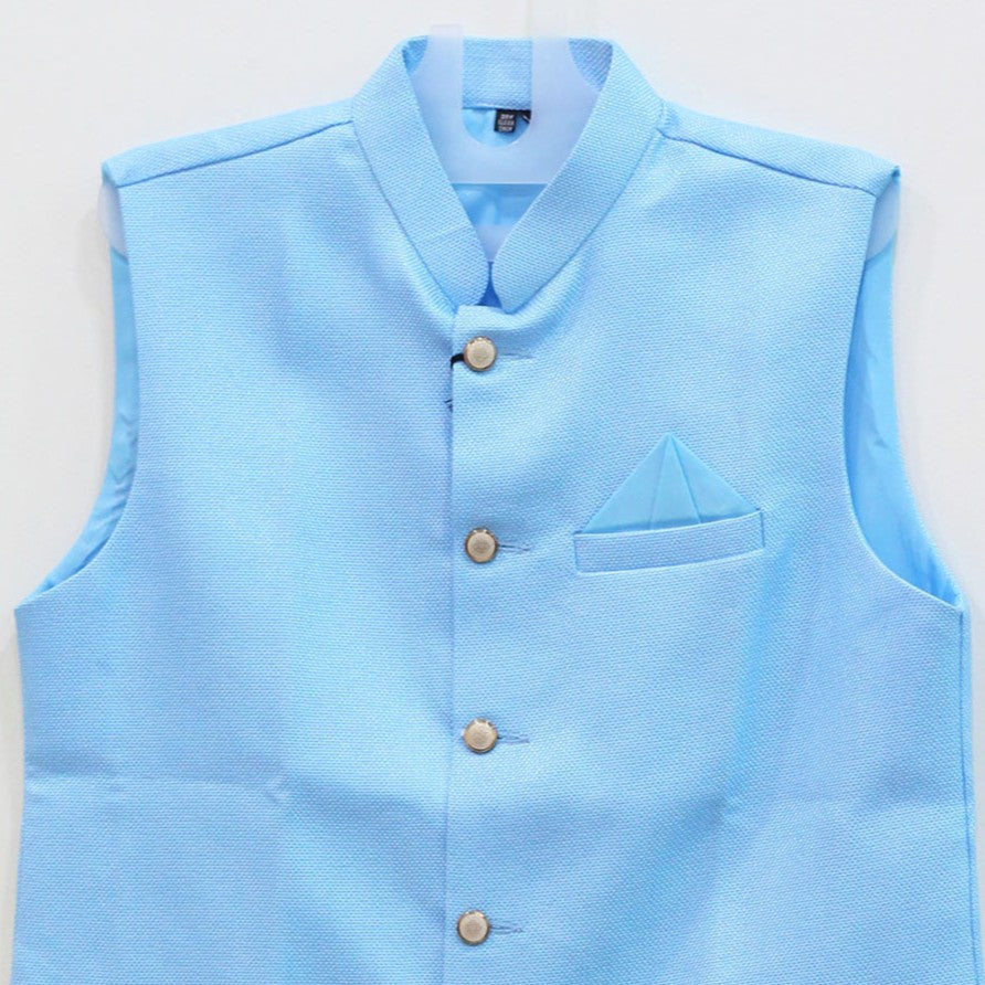 Men's Sky Blue Nehru Jacket (Modi Coat)