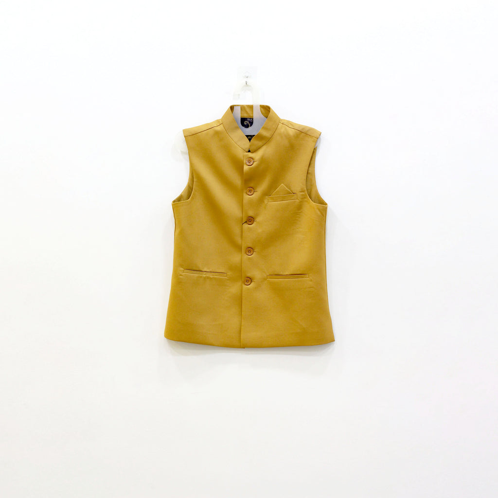Mustard Sleeveless Nehru Jacket (Modi Coat)