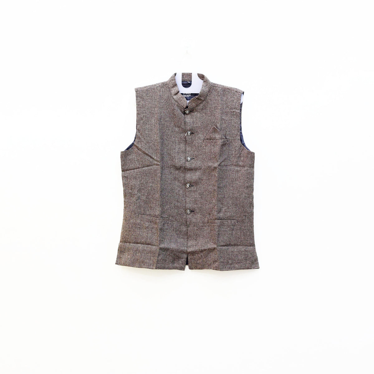 Men's Nehru Jacket (Modi Coat) – Brown Tweed Textured