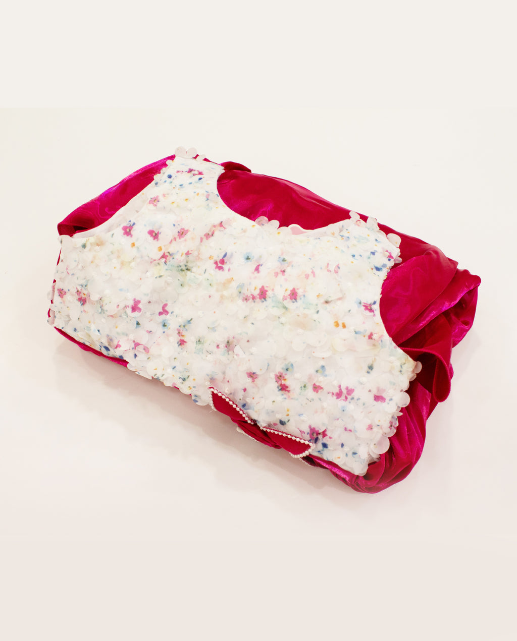 Girls Floral Appliqué & Magenta Bubble Gown