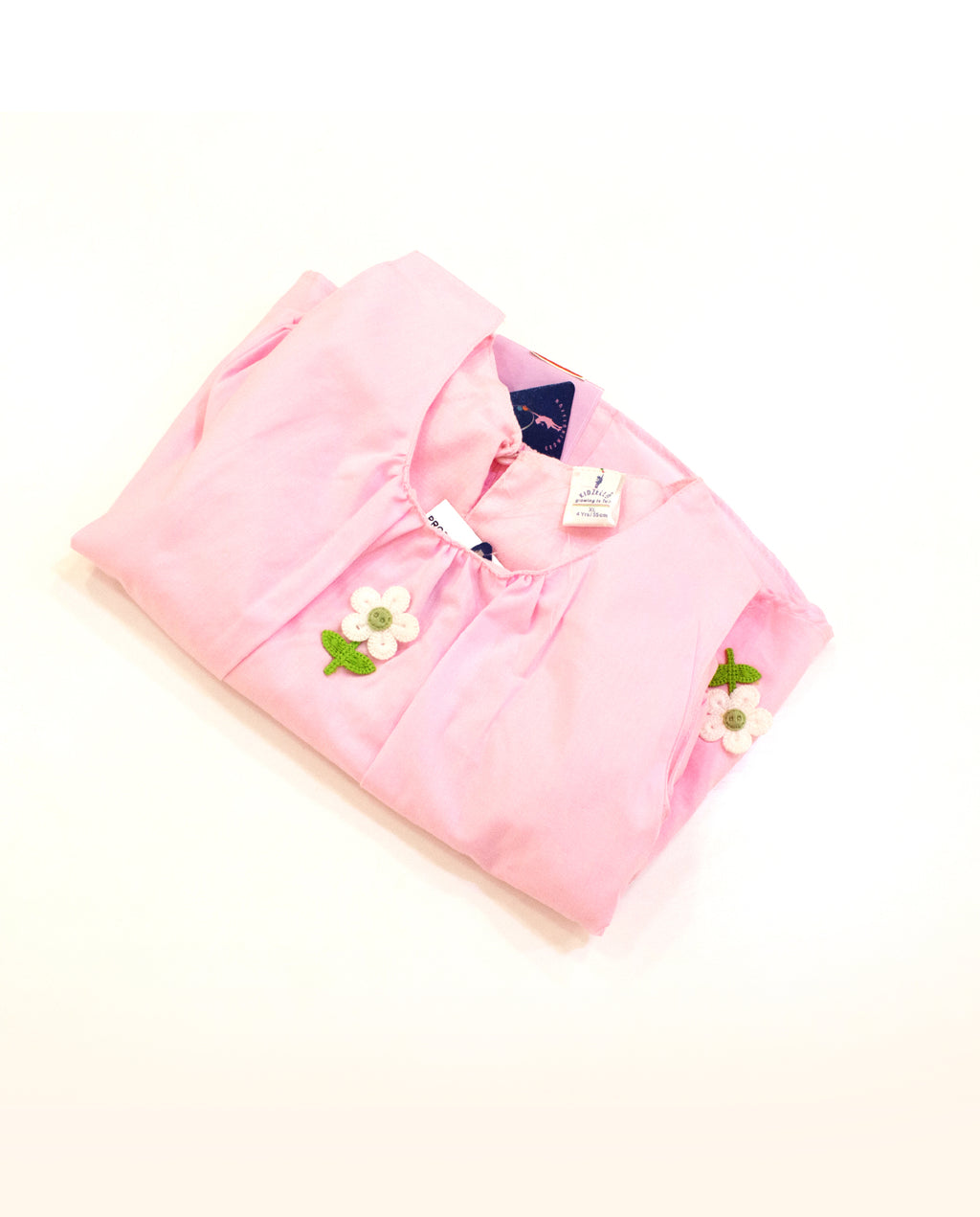 Infant Girls' Pink Cotton Top & Bloomer Set with Floral Applique