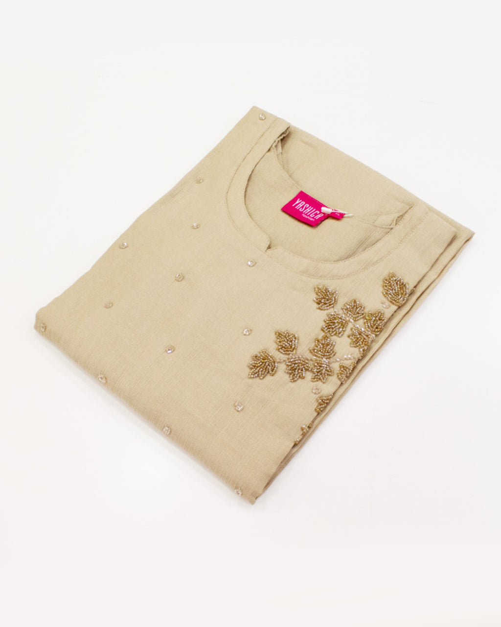 Sand Beige Hand-Embroidered Kurta Set