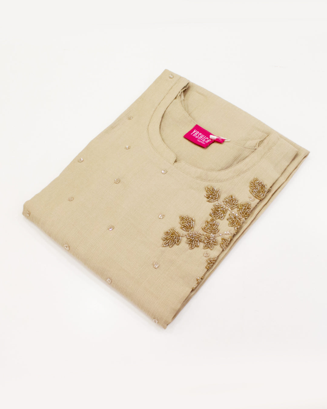 Sand Beige Hand-Embroidered Kurta Set