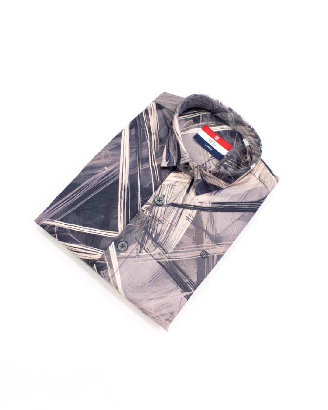 Boys Abstract Brushstroke Full-Sleeve Shirt | Grey