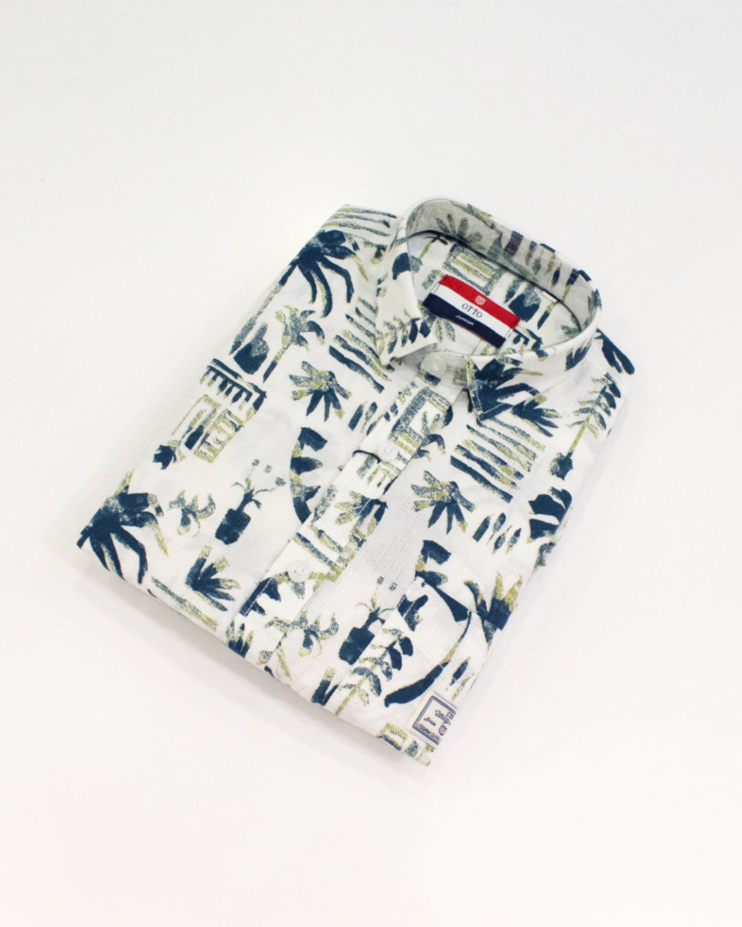 Boys Tropical Print Full-Sleeve Shirt | Off-White