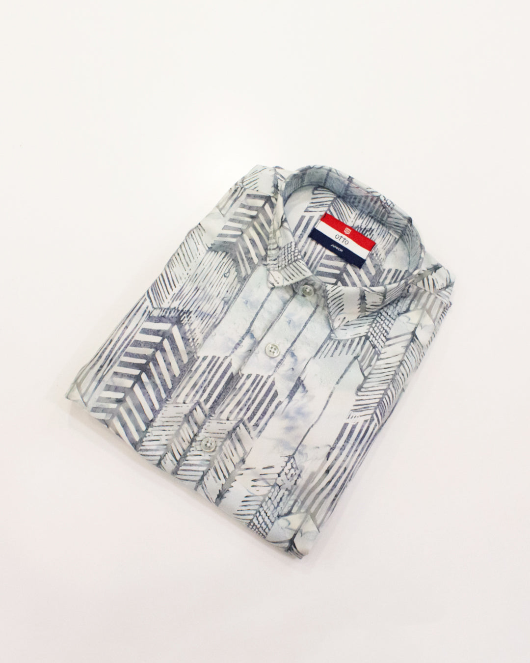 Boys Chevron Arrow Print Full Sleeve Shirt – Grey
