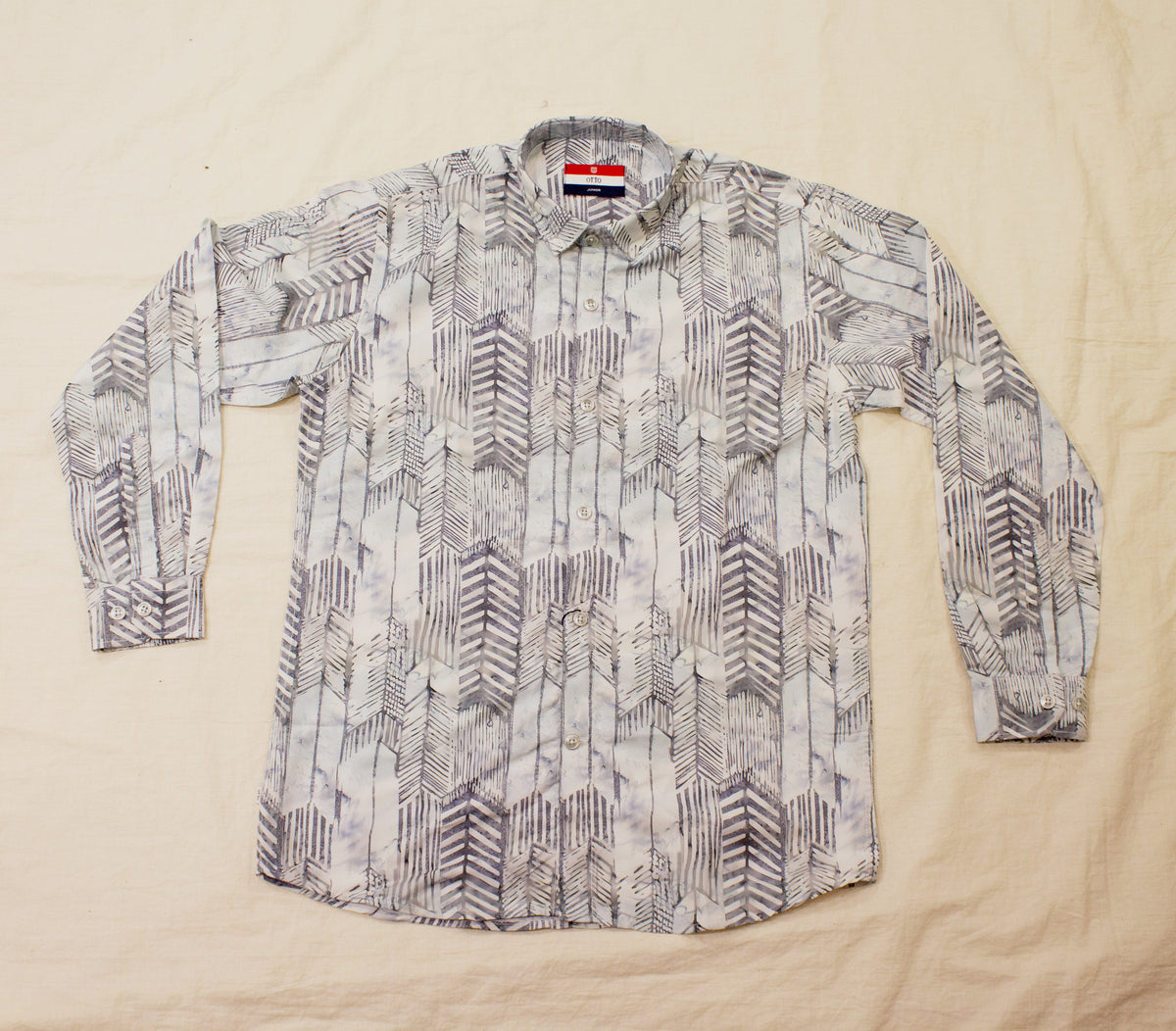 Boys Chevron Arrow Print Full Sleeve Shirt – Grey