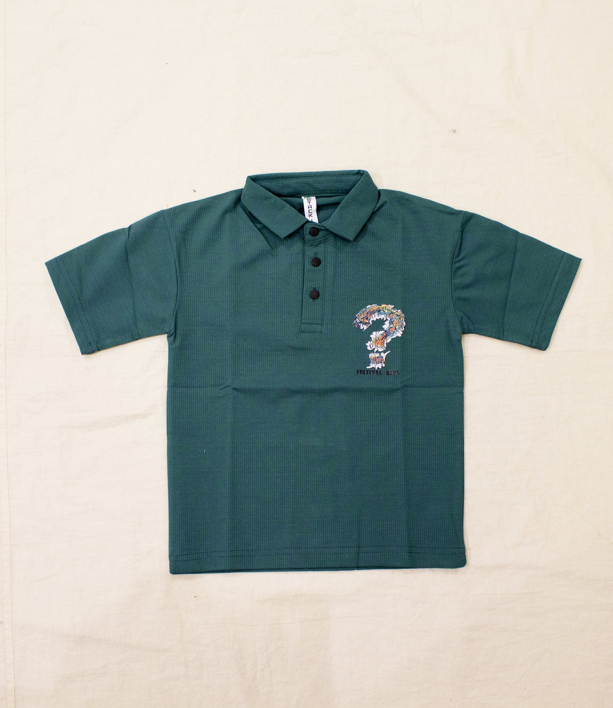 Boys Teal Green Football King Graphic Polo T-Shirt