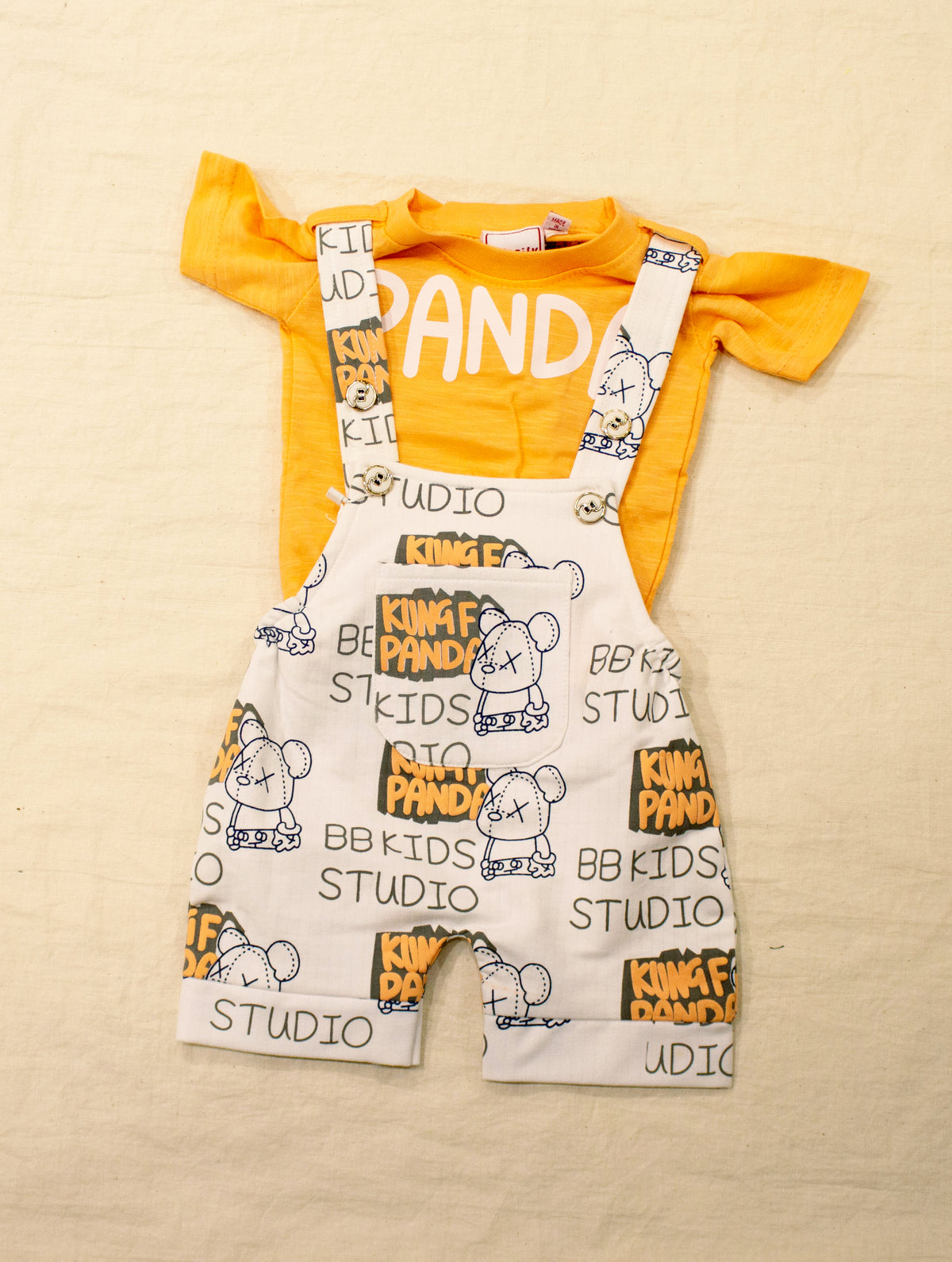 Kung Fu Panda Graphic Dungaree Set for Boys | BB Kids Studio
