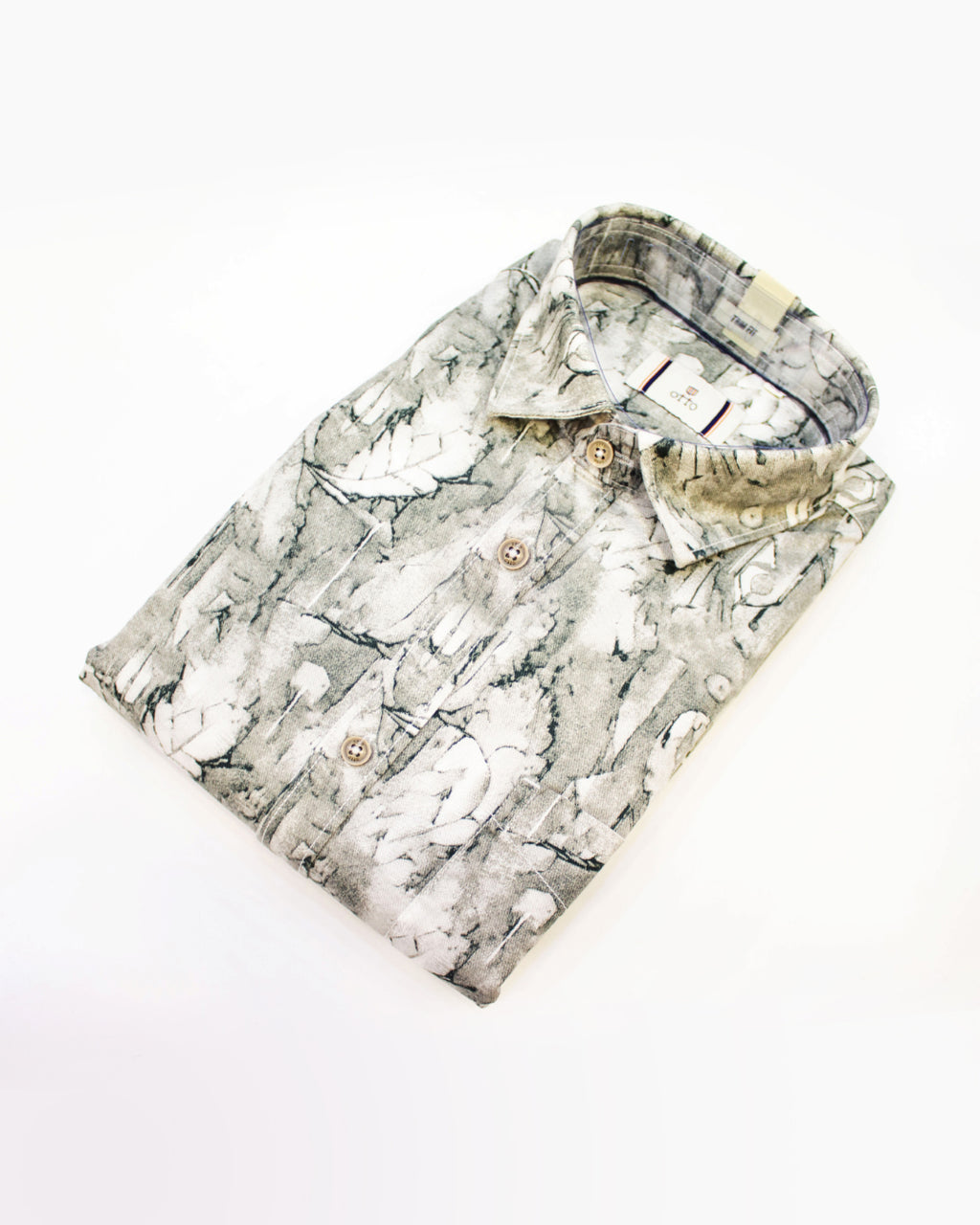 Men's Grey Crane Print Full-Sleeve Shirt