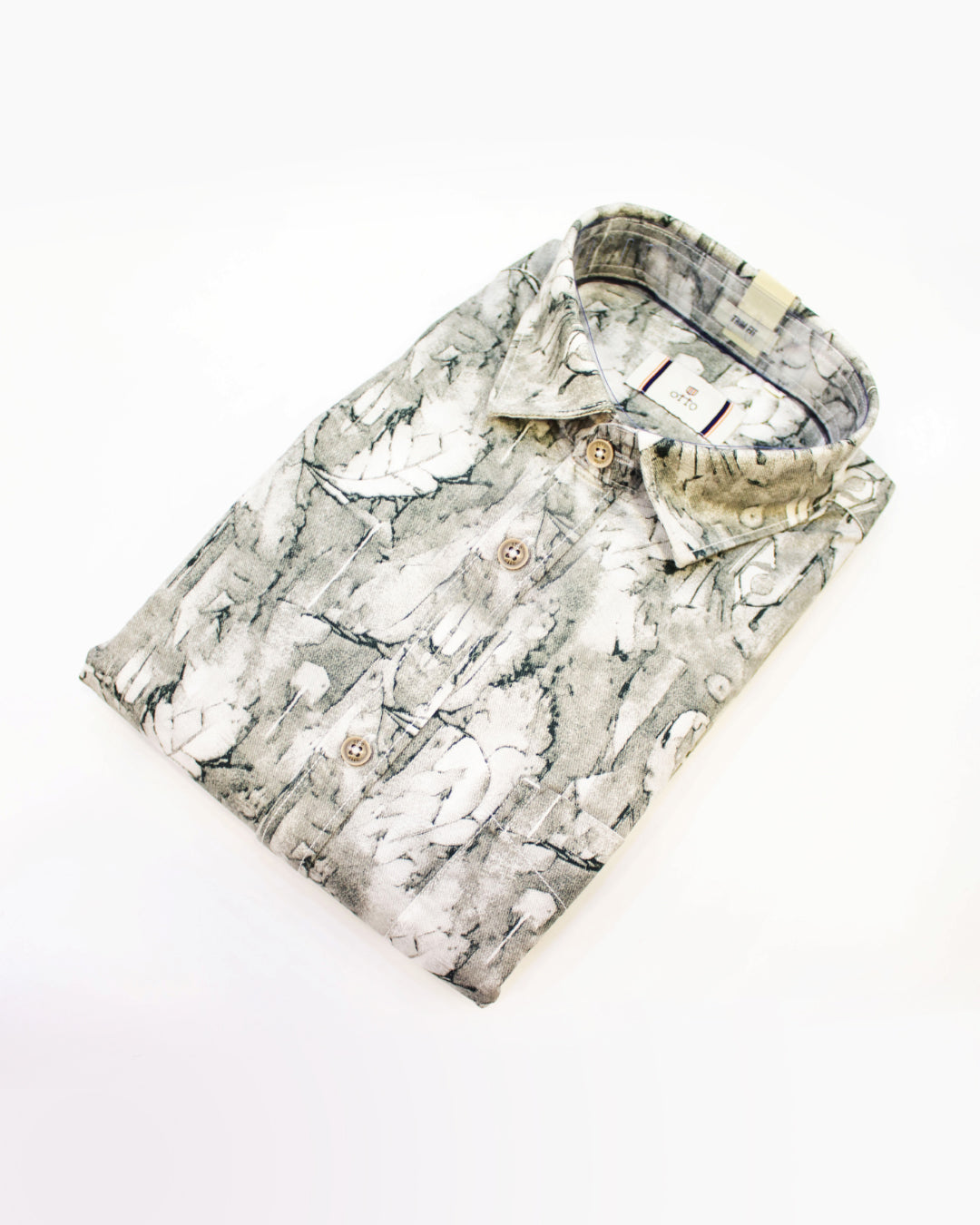 Men's Grey Crane Print Full-Sleeve Shirt